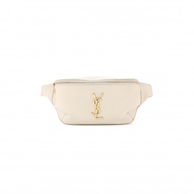 YSL CASSANDRE CLASSIC BELT BAG IN GRAIN DE POUDRE EMBOSSED LEATHER 589959DME0W9207 (25*14*3.5cm)